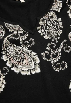 Cellbes of Sweden Trikåtopp med 3/4-långa ärmar Svart / Paisley Clearance