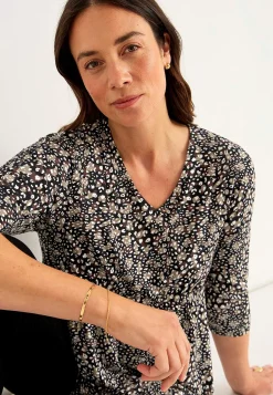 Cellbes of Sweden Trikåtopp med 3/4-ärm Svart / Mönstrad Sale