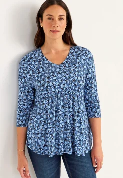 Cellbes of Sweden Trikåtopp med 3/4-ärm Blå / Mönstrad Online