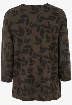Cellbes of Sweden Trikåtopp med rynkdetaljer Brun / Svart / Mönstrad