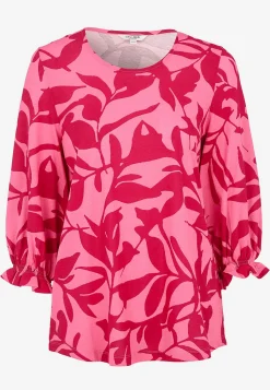 Cellbes of Sweden Trikåtopp med smockdetalj Rosa / Mönstrad New