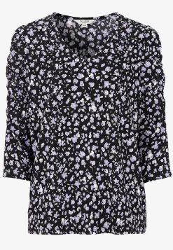Cellbes of Sweden Trikåtopp med struktur Svart / Lila / Mönstrad Clearance