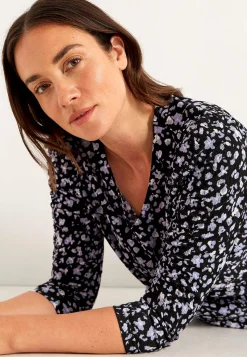 Cellbes of Sweden Trikåtopp med struktur Svart / Lila / Mönstrad Clearance