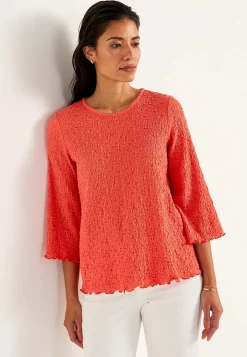 Cellbes of Sweden Trikåtopp med struktur Mörk korall Sale