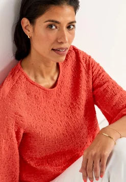 Cellbes of Sweden Trikåtopp med struktur Mörk korall Sale