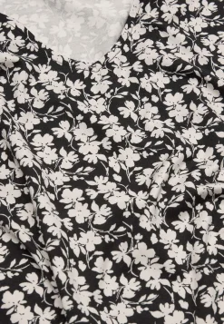 Cellbes of Sweden Trikåtopp med volangärmar Svart / Mönstrad Online