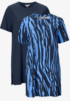 Cellbes of Sweden Trikåtunika i ekologisk bomull 2-pack Blå / Mönstrad + Marin Online