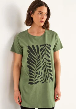 Cellbes of Sweden Trikåtunika i ekologisk bomull 2-pack Grön / Mönstrad + Svart Online