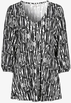 Cellbes of Sweden Trikåtunika med empire-skärning Svart / Mönstrad Discount