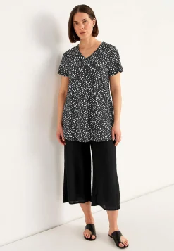 Cellbes of Sweden Trikåtunika med fickor Svart / Mönstrad