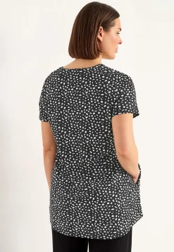 Cellbes of Sweden Trikåtunika med fickor Svart / Mönstrad