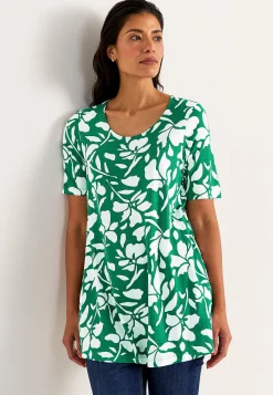 Cellbes of Sweden Trikåtunika med fickor Grön / Mönstrad Outlet