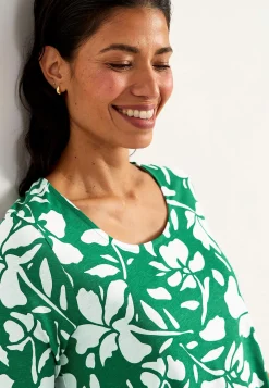 Cellbes of Sweden Trikåtunika med fickor Grön / Mönstrad Outlet