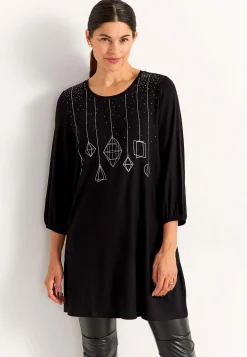 Cellbes of Sweden Trikåtunika med julmotiv Svart Outlet