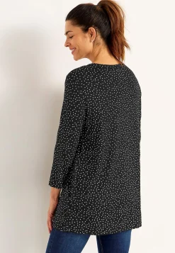 Cellbes of Sweden Trikåtunika med 3/4-ärm Svart / Vit / Prickig Hot