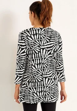 Cellbes of Sweden Trikåtunika med 3/4-ärm Svart / Vit / Mönstrad Hot