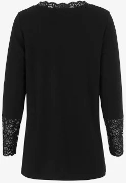 Cellbes of Sweden Trikåtunika med spetsdetaljer Svart Best