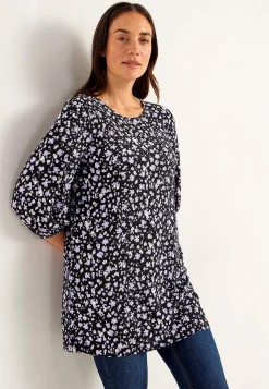 Cellbes of Sweden Trikåtunika med struktur Svart / Lila / Mönstrad