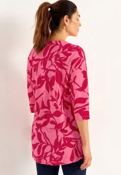 Cellbes of Sweden Trikåtunika med veckdetalj Rosa / Mönstrad Hot