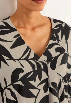 Cellbes of Sweden Trikåtunika med veckdetalj Beige / Svart / Mönstrad Sale