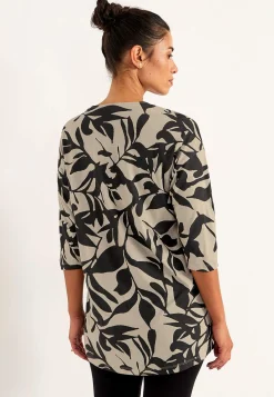 Cellbes of Sweden Trikåtunika med veckdetalj Beige / Svart / Mönstrad Sale