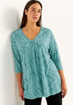 Cellbes of Sweden Trikåtunika med veckdetalj Svart / Mönstrad Sale