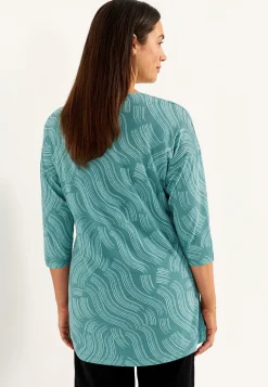 Cellbes of Sweden Trikåtunika med veckdetalj Svart / Mönstrad Sale