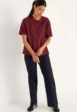 Cellbes of Sweden T-shirt i kraftig bomullstrikå Vinröd Best