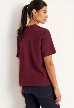 Cellbes of Sweden T-shirt i kraftig bomullstrikå Vinröd Best