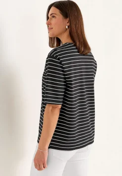 Cellbes of Sweden T-shirt i kraftig trikå Randig / Svart / Beige Best