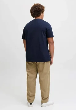 JACK & JONES PLUS T-shirt med stort tryck framtill Marin New