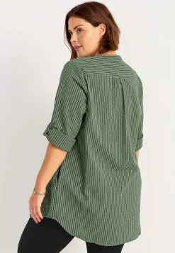 Cellbes of Sweden Tunika i bäckebölja Khakigrön / Randig Clearance