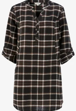 Cellbes of Sweden Tunika i flanell med fickor Svart / Rutig Clearance