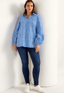 Cellbes of Sweden Tunika med brodyr Blå Best