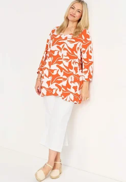 Cellbes of Sweden Tunika med 3/4-ärm Orange / Mönstrad Sale