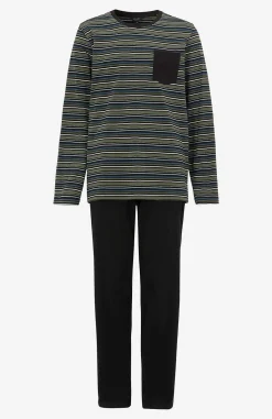 Cellbes of Sweden Tvådelad pyjamas Svart / Grön / Randig Hot
