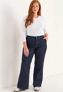 Cellbes of Sweden Vida jeans med sydda pressveck Mia Mörkblå Denim Online