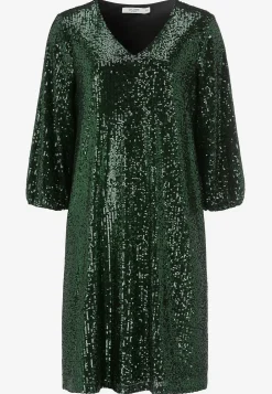Cellbes of Sweden V-ringad paljettklänning Mörkgrön New