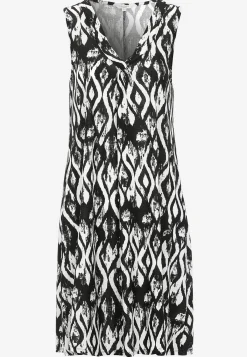 Cellbes of Sweden V-ringad, ärmlös trikåklänning Svart / Mönstrad Outlet