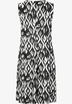 Cellbes of Sweden V-ringad, ärmlös trikåklänning Svart / Mönstrad Outlet