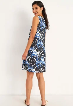 Cellbes of Sweden V-ringad, ärmlös trikåklänning Blå / Mönstrad Online