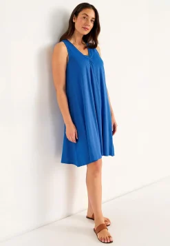 Cellbes of Sweden V-ringad, ärmlös trikåklänning Klarblå Outlet