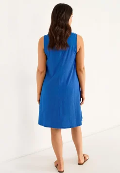 Cellbes of Sweden V-ringad, ärmlös trikåklänning Klarblå Outlet