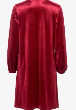 Cellbes of Sweden V-ringad sammetsklänning Mörkröd Best