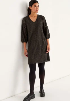 Cellbes of Sweden V-ringad spetsklänning Mörkbrun Hot