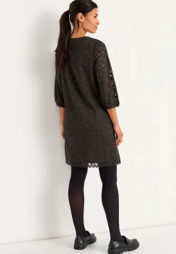 Cellbes of Sweden V-ringad spetsklänning Mörkbrun Hot