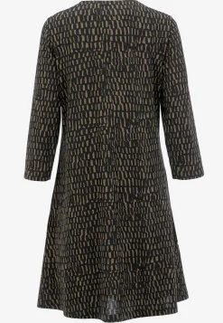 Cellbes of Sweden V-ringad trikåklänning Svart/Nougat/Mönstrad