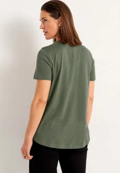 Cellbes of Sweden V-ringad trikåtopp Mörkgrön Sale