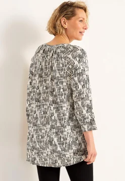 Cellbes of Sweden V-ringad trikåtunika Offwhite / Svart / Mönstrad Online