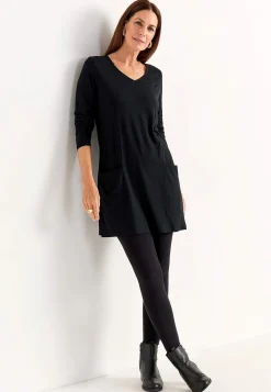 Cellbes of Sweden V-ringad trikåtunika med fickor Svart / Enfärgad New